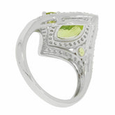 Sterling Silver Semi Mount Ring Setting MQ 12X6mm RD 3.5mm 3 Stones Halo - Syzjewelry